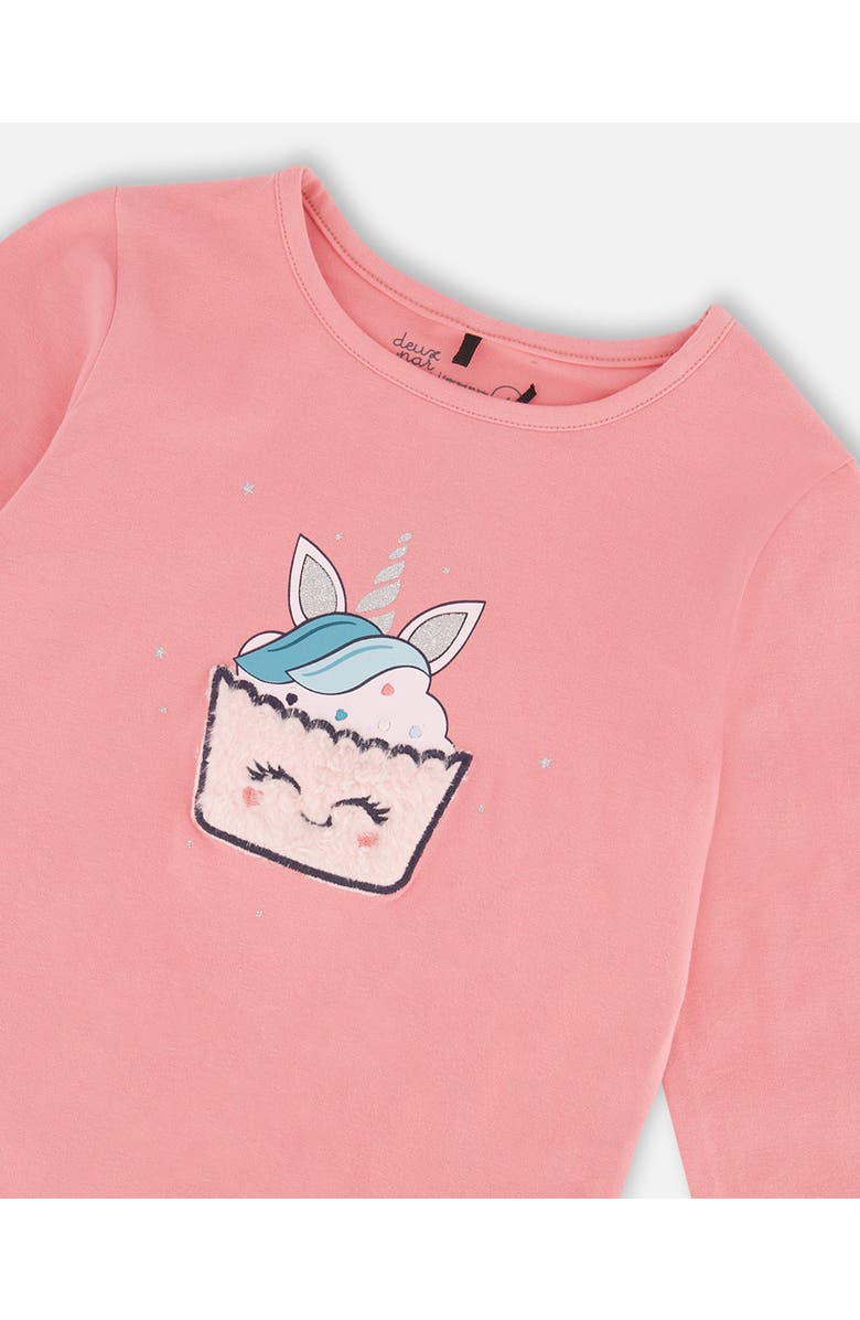 Deux par Deux Girl's Organic Cotton T-Shirt With Print Pink, Alternate, color, 