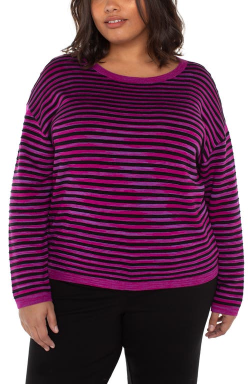 Liverpool Los Angeles Stripe Sweater In Purple