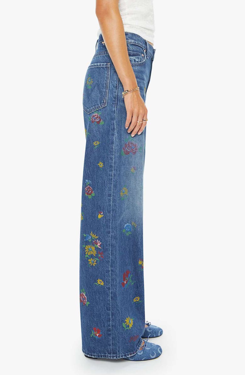 MOTHER The Rerun Zip Sneak Wide Leg Jeans, Alternate, color, Field Of Flowers