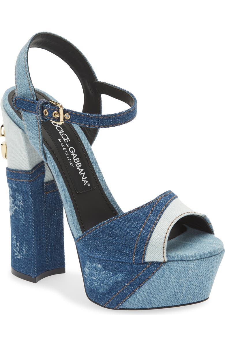 Dolce&Gabbana Keira Patchwork Platform Sandal, Main, color,