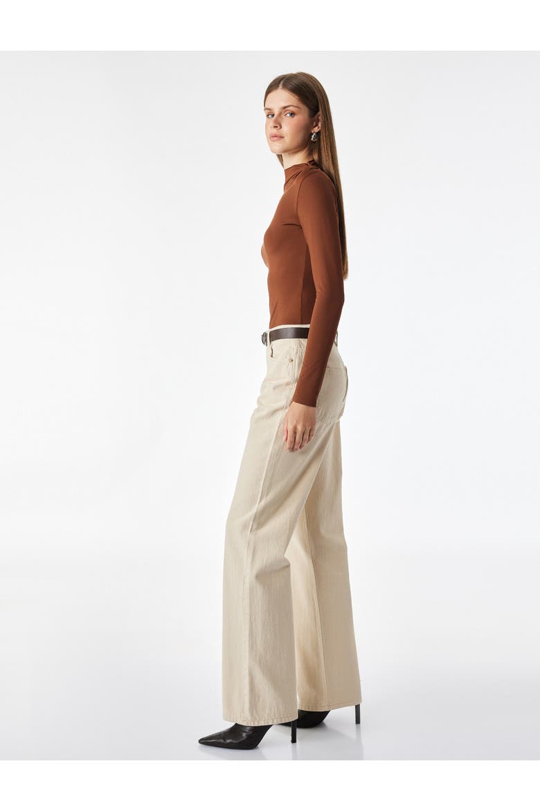 High Neck Bodysuit, Alternate, color, BROWN