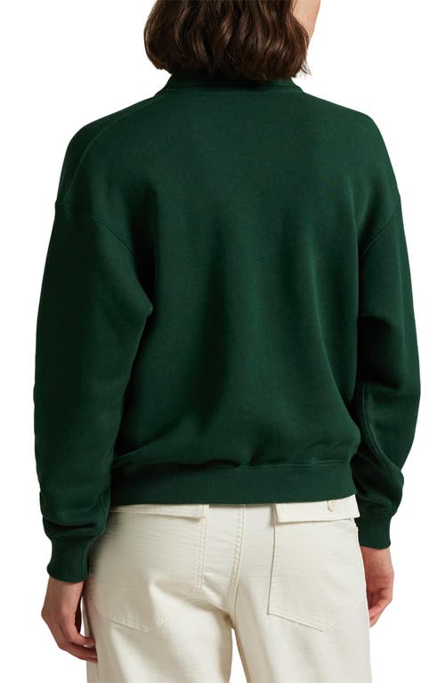 Polo Ralph Lauren Cotton Blend Fleece Polo Sweatshirt In Green