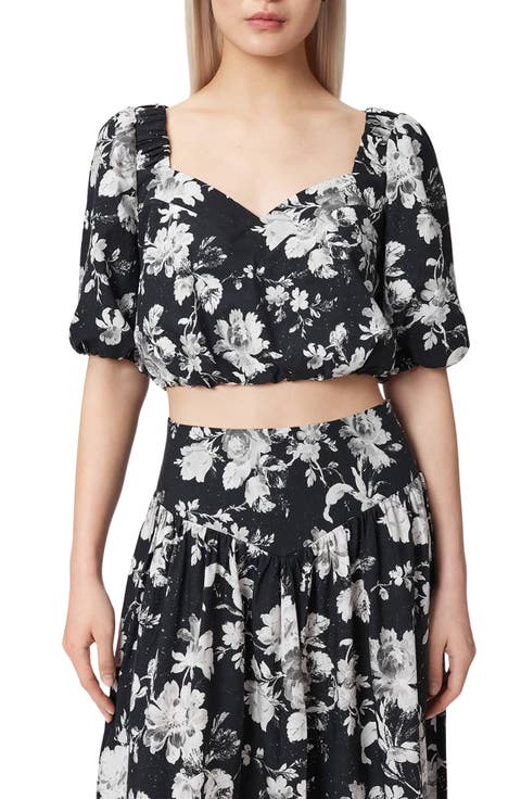 Levy Floral Print Crop Top