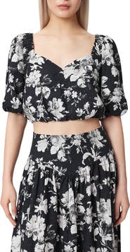 AllSaints Levy Floral Print Crop Top