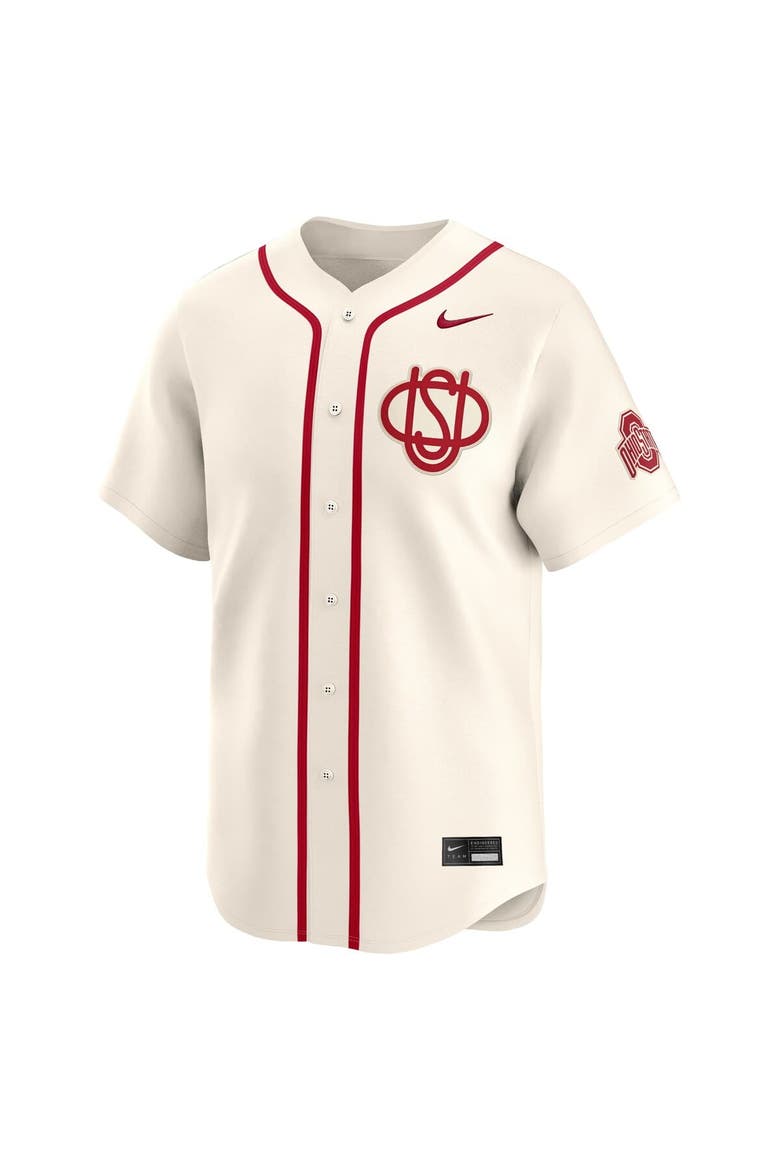 Men's Nike  Cream Ohio State Buckeyes Limited Alternate Wordmark Jersey, Alternate, color, Cream