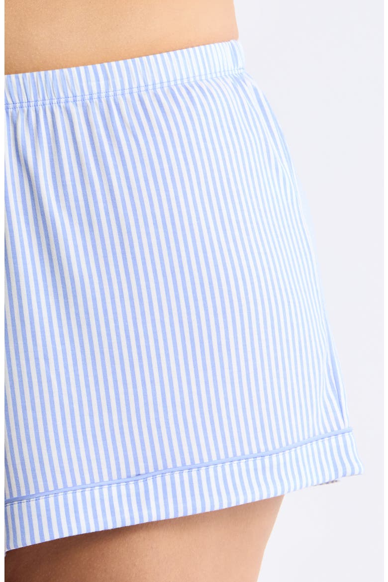 Moonlight Eco Short Pajamas, Alternate, color, BLUE - IVORY SKINNY STRIPE