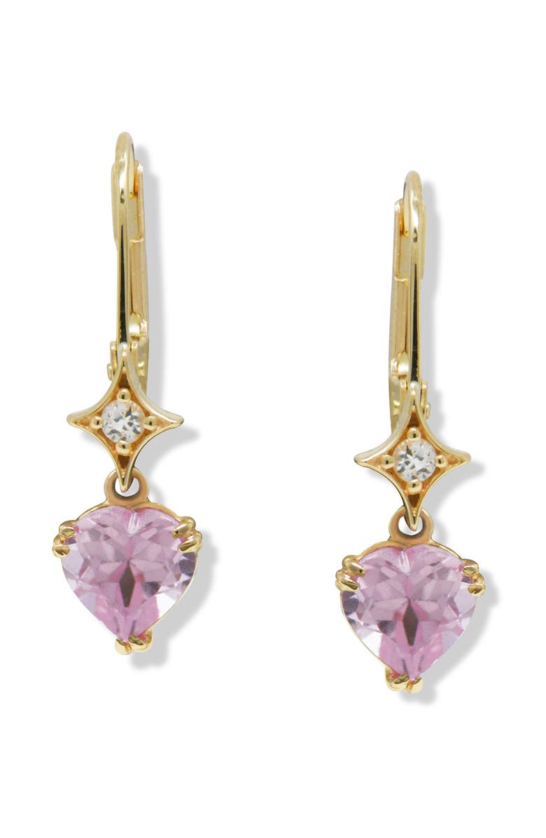 Anzie Jac + Jo Heart Drop Earrings, Main, color, Pink