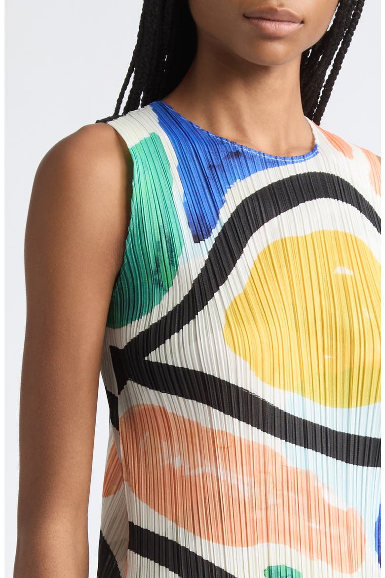 Roll Pleated Sleeveless Midi Dress, Alternate, color, 94-MULTI