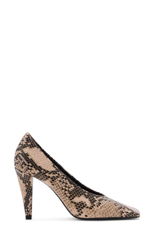 Mango Print Square Toe Pump In Neutral