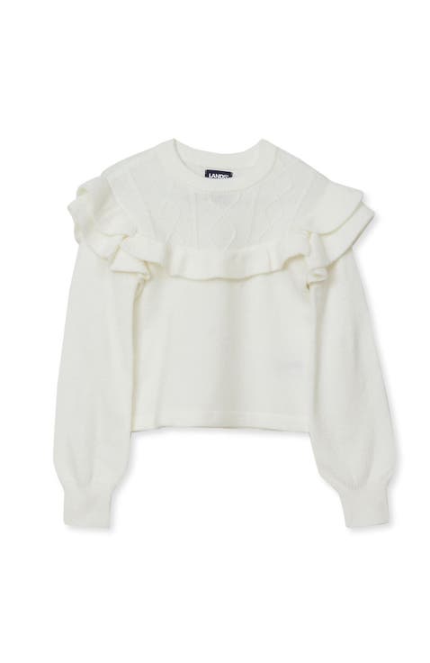 Girls Long Sleeve Ruffle Sweater