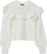 Lands' End Girls Long Sleeve Ruffle Sweater