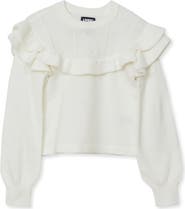 Lands' End Girls Long Sleeve Ruffle Sweater