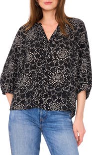 Vince Camuto V-Neck Puff Sleeve Top