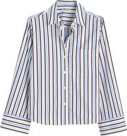 Madewell The Signature Y-Neck Cotton Poplin Button-Up Shirt