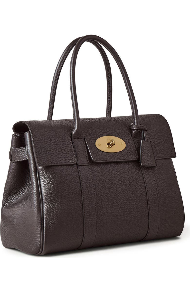Mulberry Bayswater Leather Satchel, Alternate, color, Ebony
