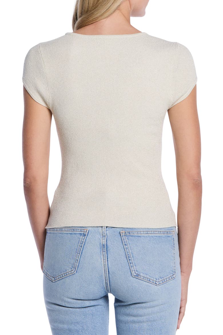 Metallic Cap Sleeve Sweater, Alternate, color, STAR WHITE