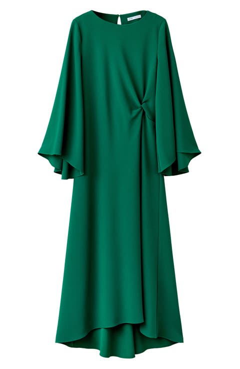 Side Twist Long Sleeve Maxi Dress