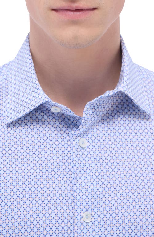 Bugatchi James Ooohcotton® Mosaic Print Button-up Shirt In Sky
