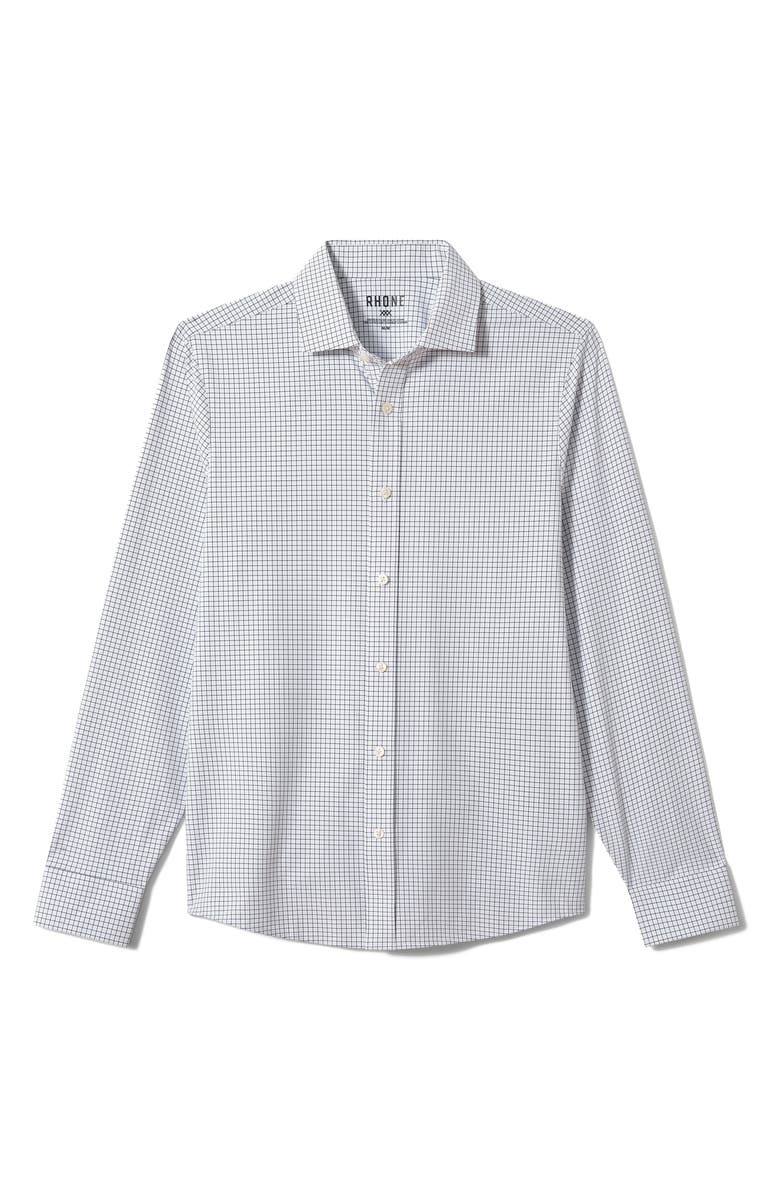 Rhone State of Mind Slim Fit Button-Up Shirt, Alternate, color, Light Blue/ Black Mini Window