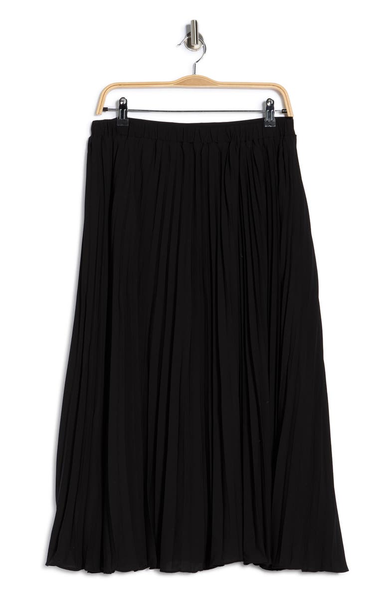 T Tahari Pleated Skirt, Alternate, color, Black