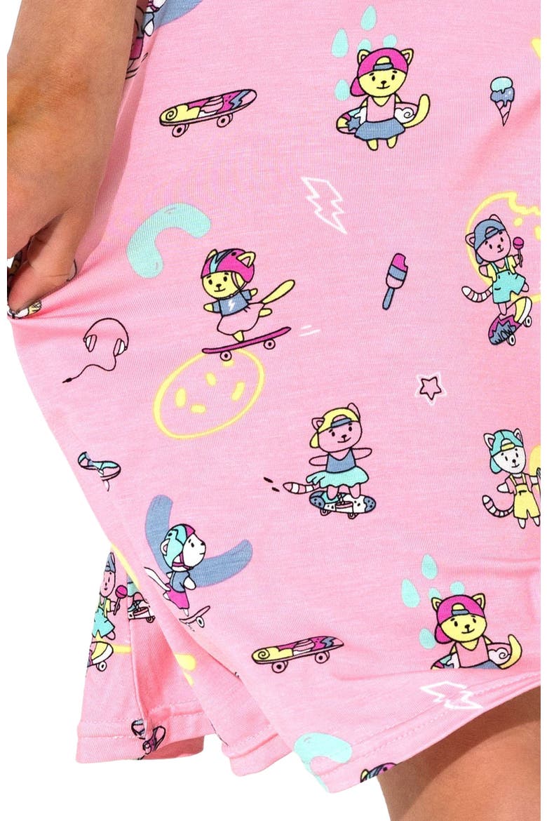 Kids' Skater Kitty Short Sleeve Dress, Alternate, color, Skater Kitty