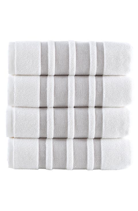 Contrast Border 4-Piece Towel Set