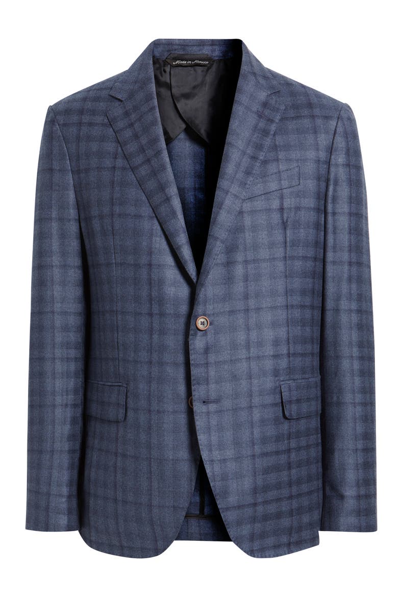 Treviso Blue Plaid Wool Sport Coat, Main, color, BLUE