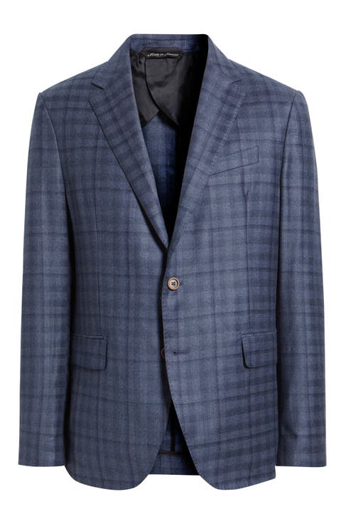 Treviso Blue Plaid Wool Sport Coat