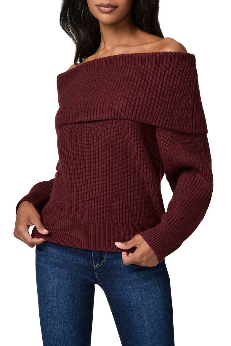 Mazzi Off the Shoulder Sweater, Main, color, PINOT