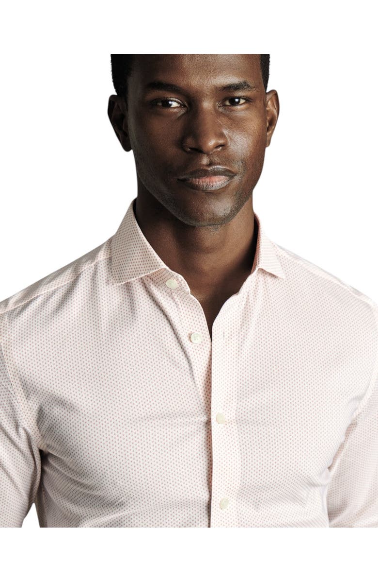 Charles Tyrwhitt Geo Print Non-Iron Stretch Twill Shirt, Alternate, color, White