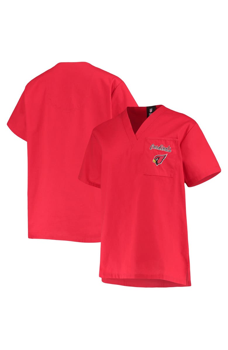 CONCEPTS SPORT Women's Concepts Sport Cardinal Arizona Cardinals Scrub Top, Main, color, Cardinal
