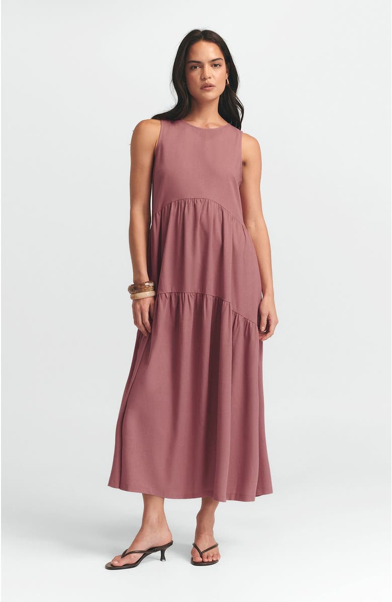 ST MRLO Remi Tiered Dress, Alternate, color, Dusty Rose