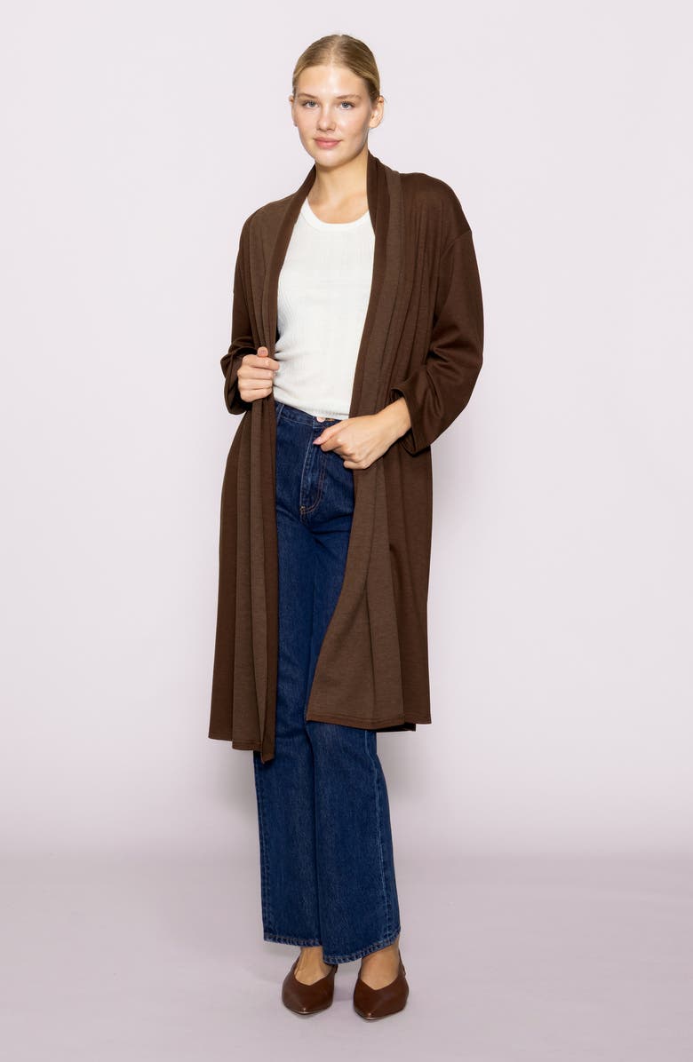 MELLODAY Midlength Knit Topper, Alternate, color, Brown