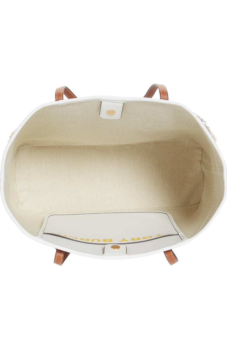 Tory Burch Gemini Link Appliqué Coated Canvas Tote, Alternate, color,