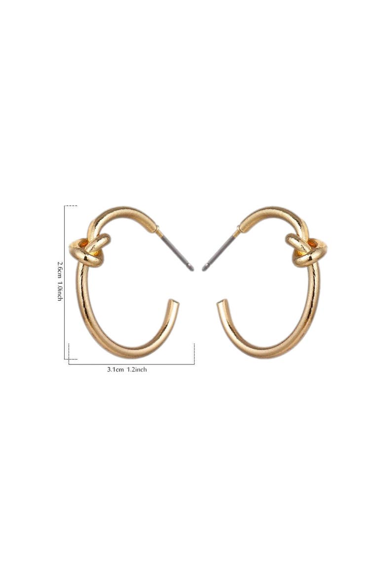 Knot Hoop Earrings, Alternate, color, Gold
