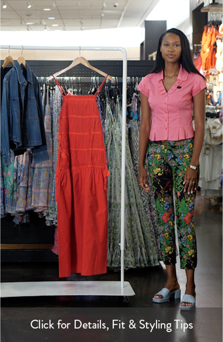 Ruched Cotton Poplin Midi Dress, sales video thumbnail