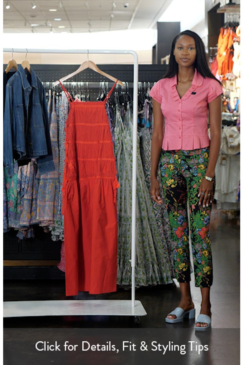 Ruched Cotton Poplin Midi Dress video