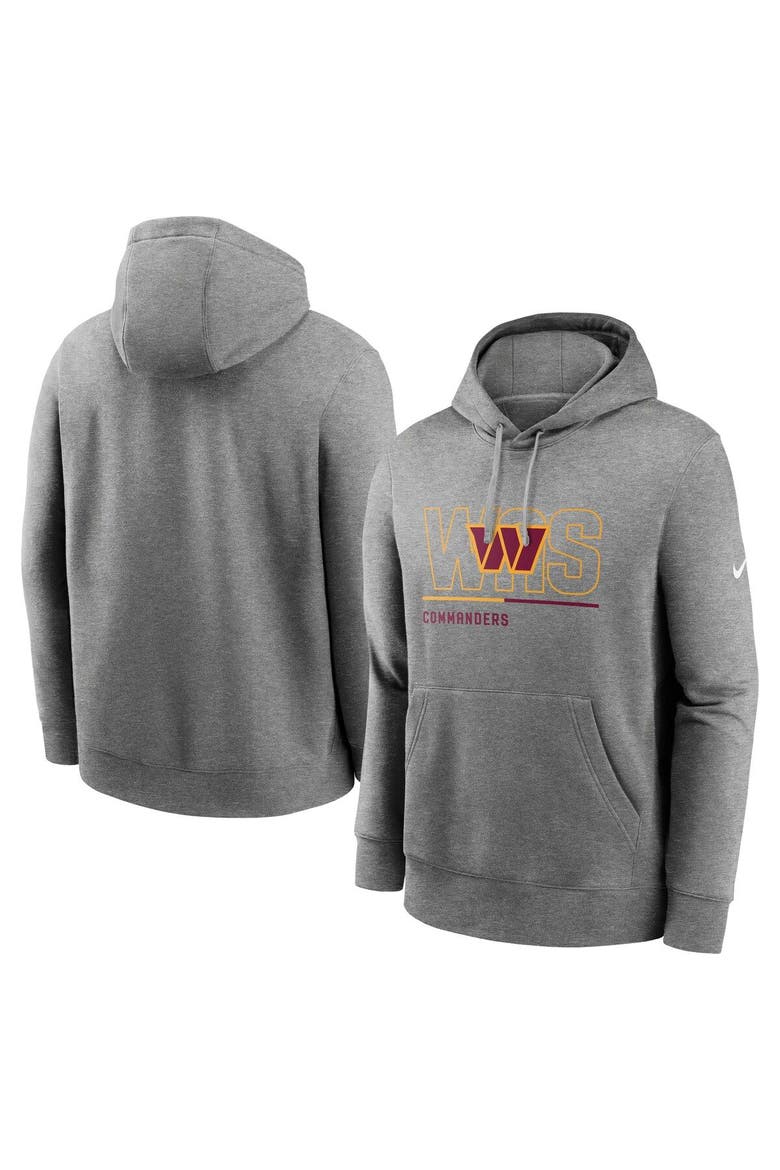 Men's Nike Heather Gray Washington Commanders City Code Club Fleece Pullover Hoodie, Alternate, color, Heather Gray