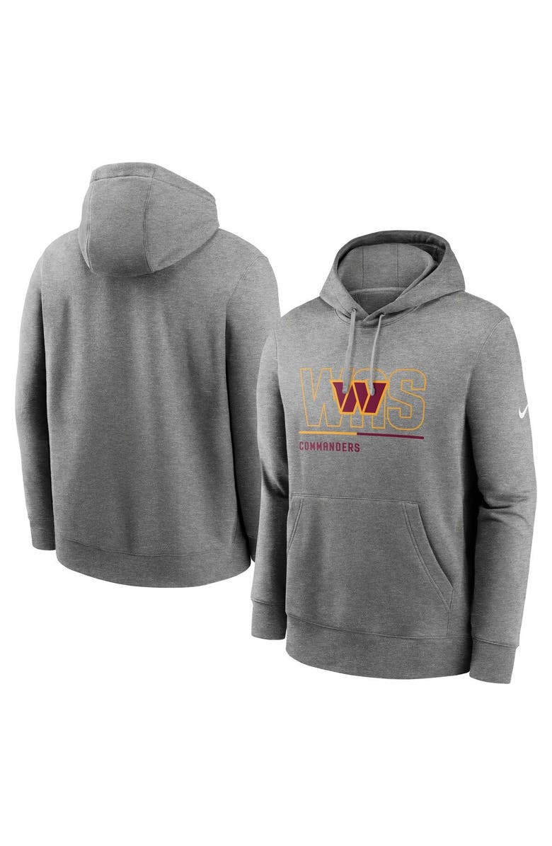 Nike Men's Nike Heather Gray Washington Commanders City Code Club Fleece Pullover Hoodie, Alternate, color, Heather Gray