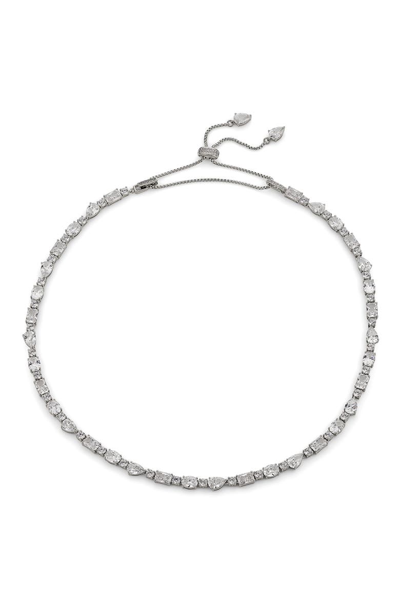 RSVP Cubic Zirconia Choker Necklace, Main, color, RHODIUM