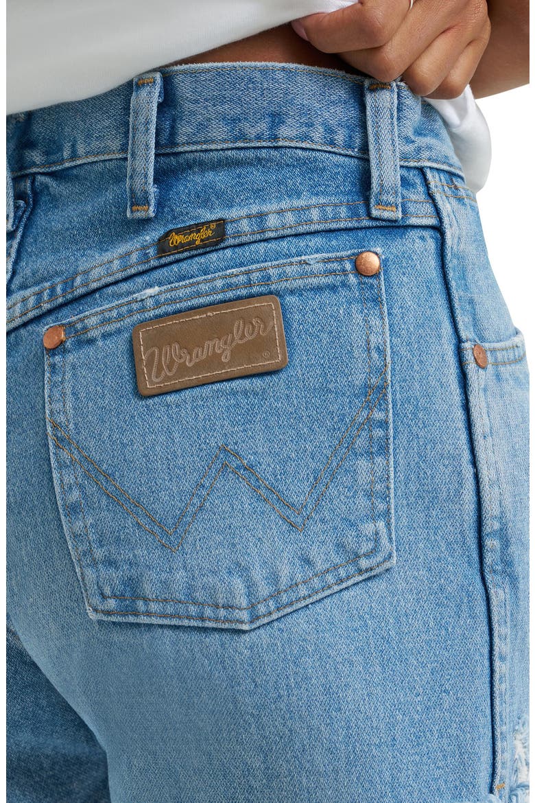 Reworked High Waist Denim Cutoff Shorts, Alternate, color, OFF SHORE