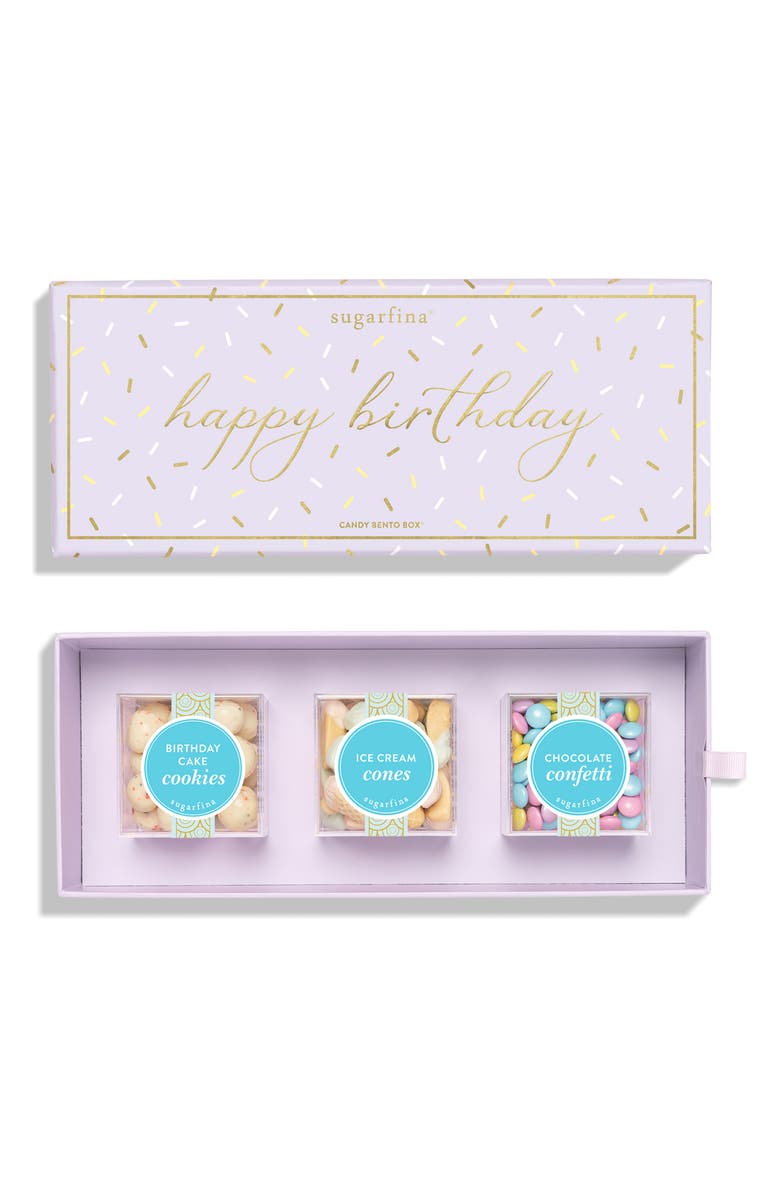 sugarfina Happy Birthday Set of 3 Candy Bento Box, Main, color,
