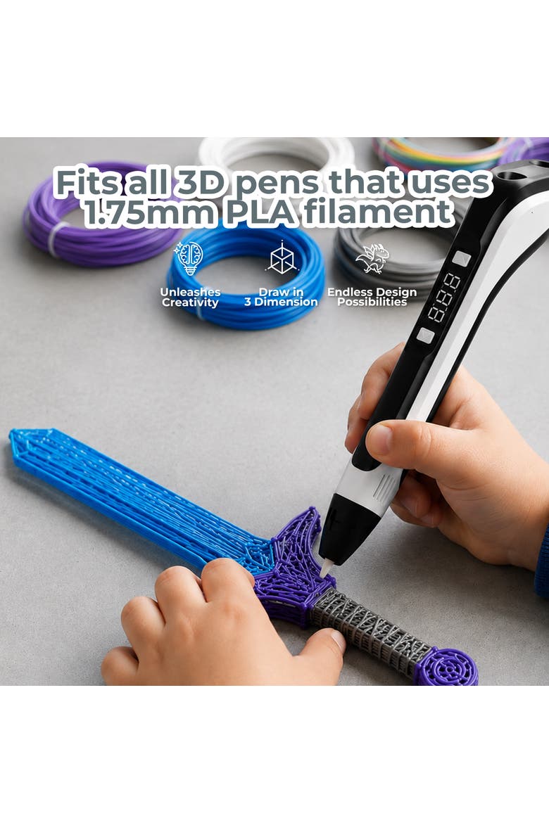 3D Printing Pen Filament Refills Set, Assorted Color 5M PLA refills, 20 pcs, Alternate, color, Assorted