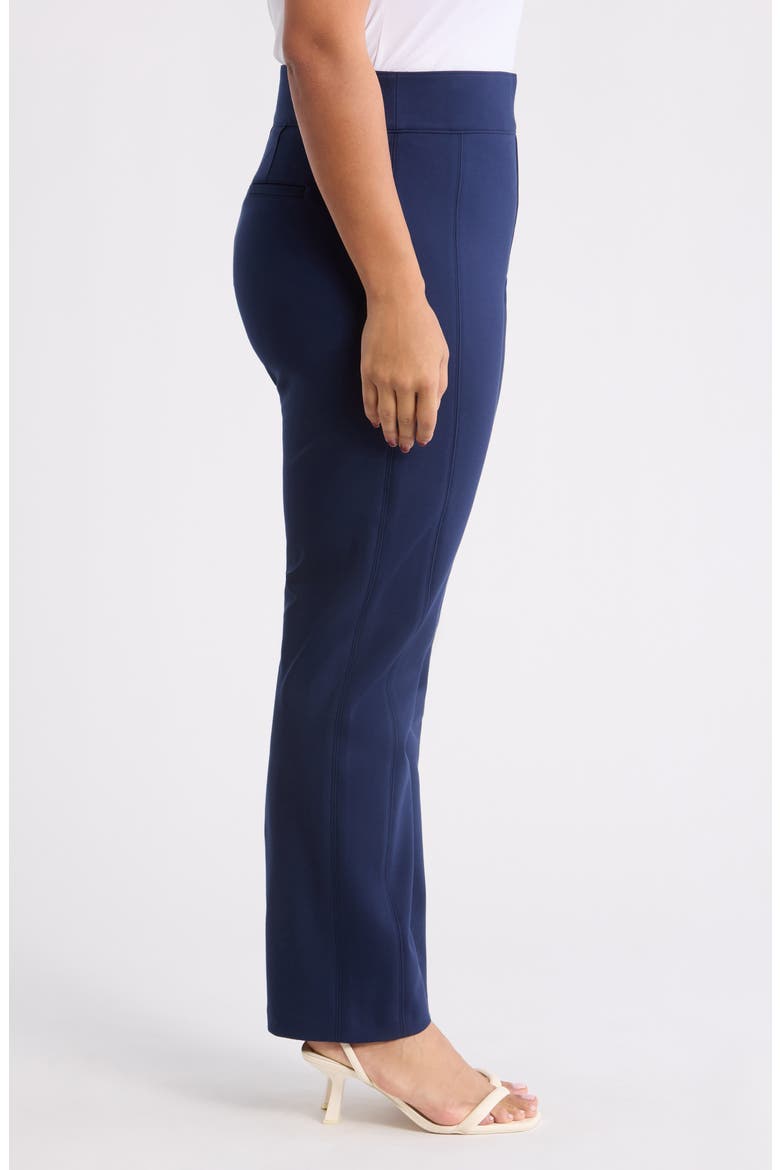 High Waist Slim Straight Ponte Pants, Alternate, color, TIMELESS NAVY