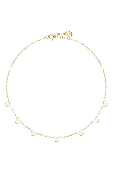 Butterfly Enamel Station Necklace