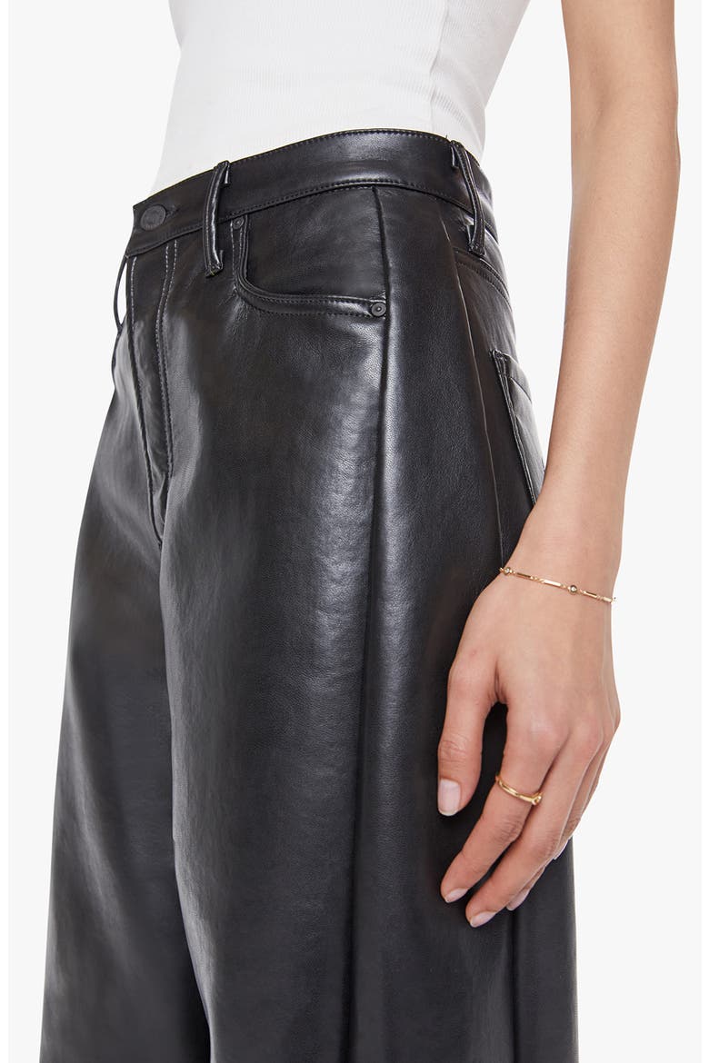 The Half Pipe Flood High Waist Coated Leather Pants, Alternate, color, BLACK