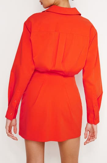 Stretch Cotton Poplin Long Sleeve Shirtdress