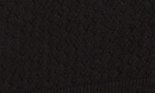 Cece Pointelle V-neck Sweater In Black