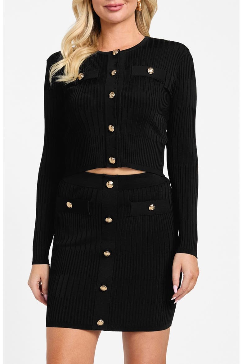 Janet Ribbed Cardigan, Main, color, JET BLACK
