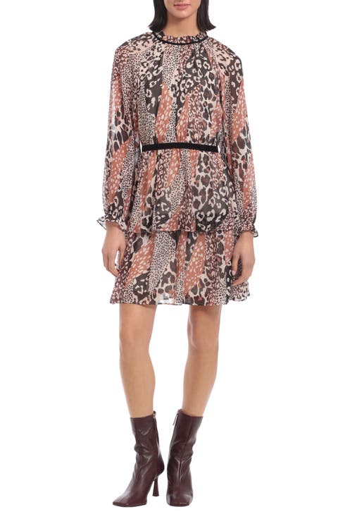 Flounce Long Sleeve Minidress